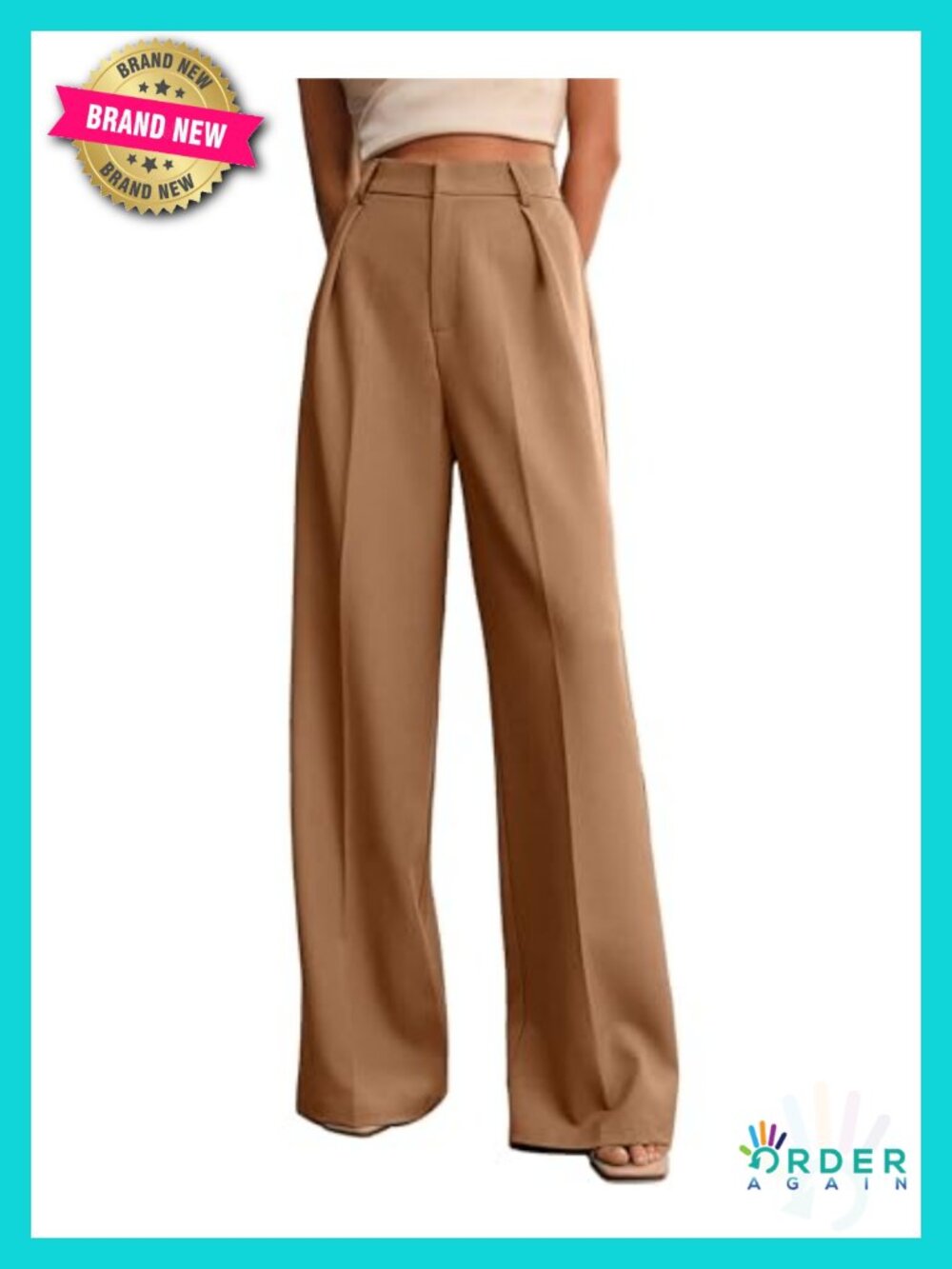 Wide Leg High Waist Dress Pants Palazzos with Pockets XS-XXL